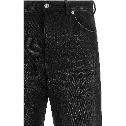 Black Cotton Straight-Leg Jeans