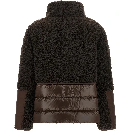 Brown Polyester Full-Length Jacket