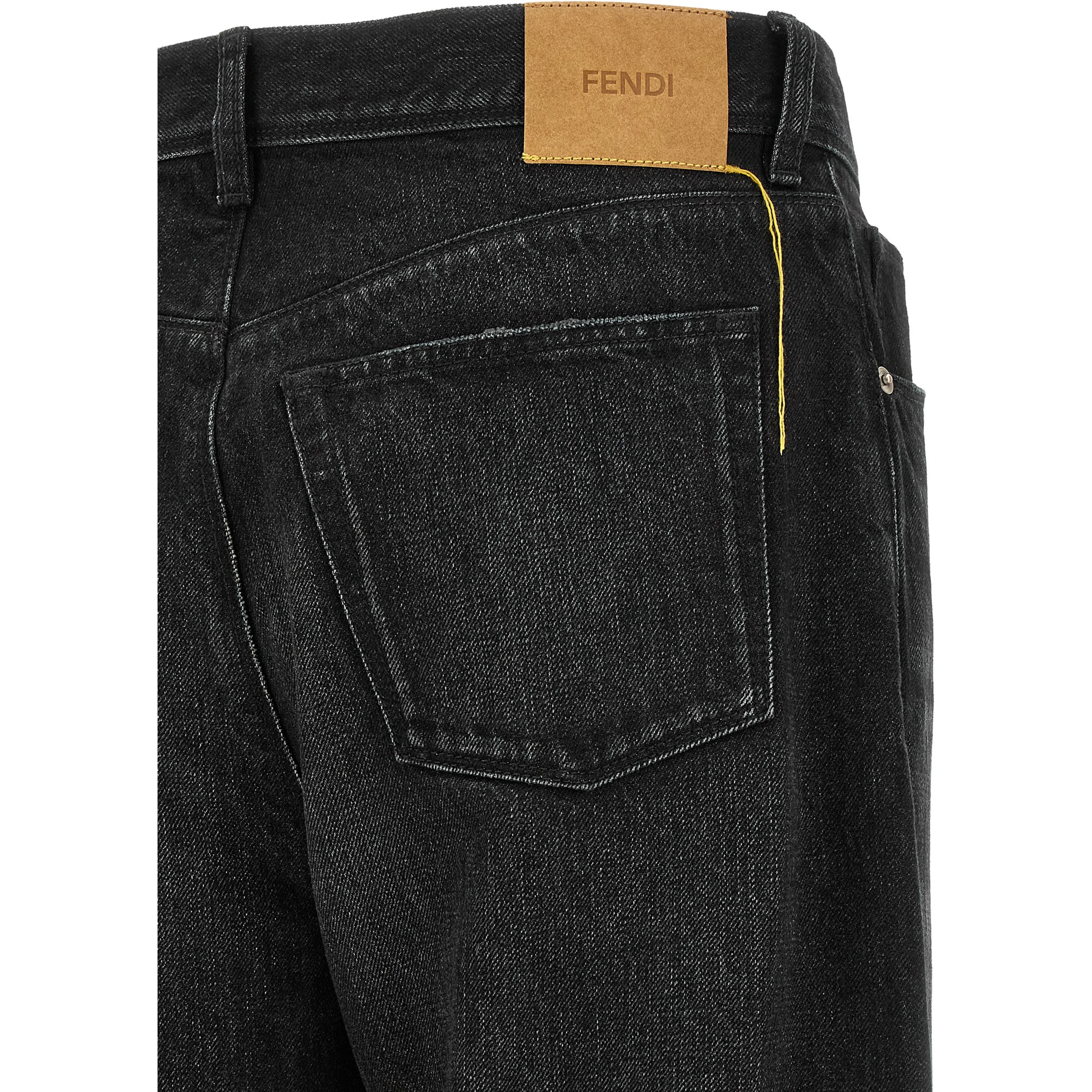Black Cotton Straight-Leg Jeans