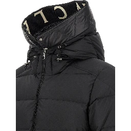 Black Polyester Full-Length Jacket