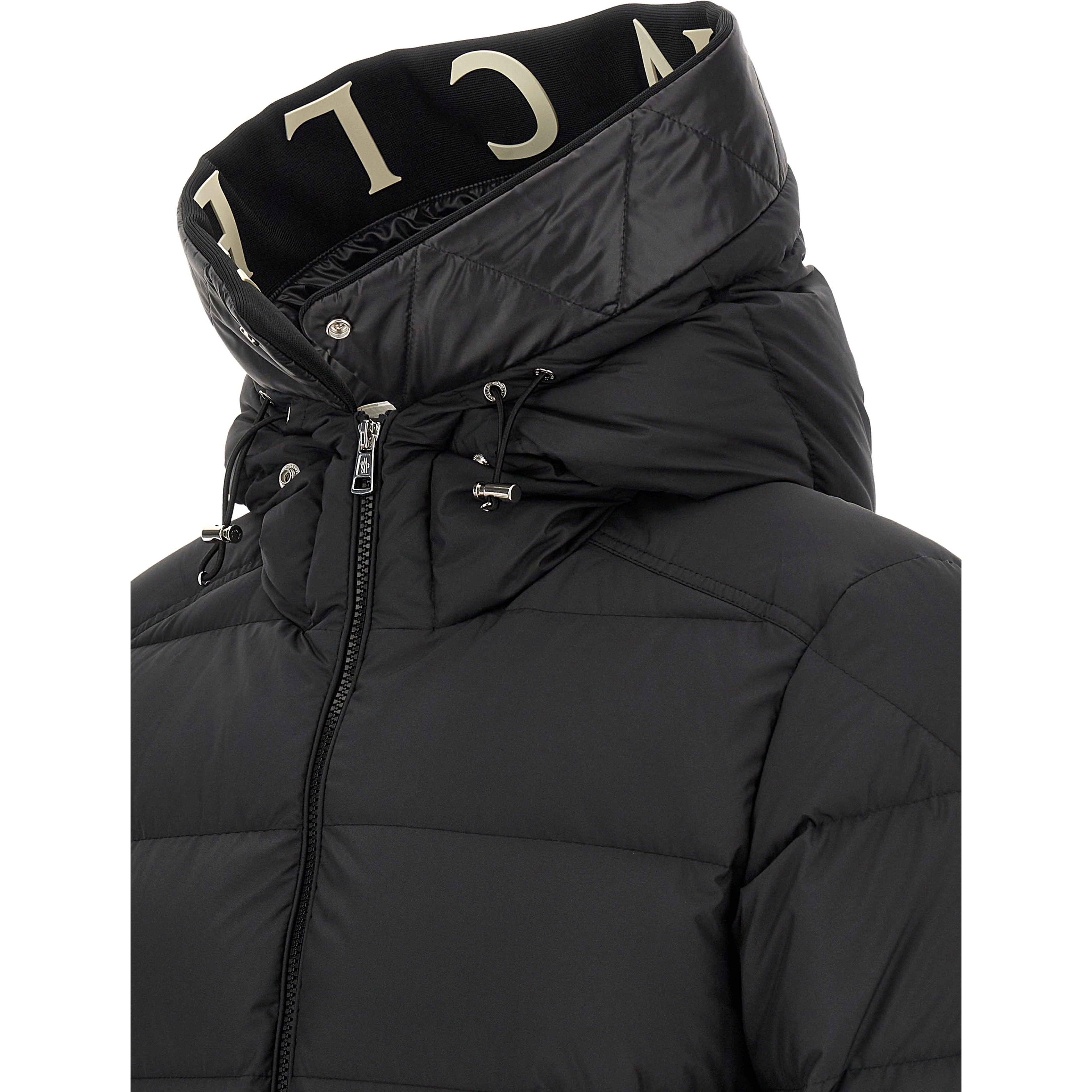 Black Polyester Full-Length Jacket