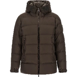 Brown Polyester Full-Length Jacket