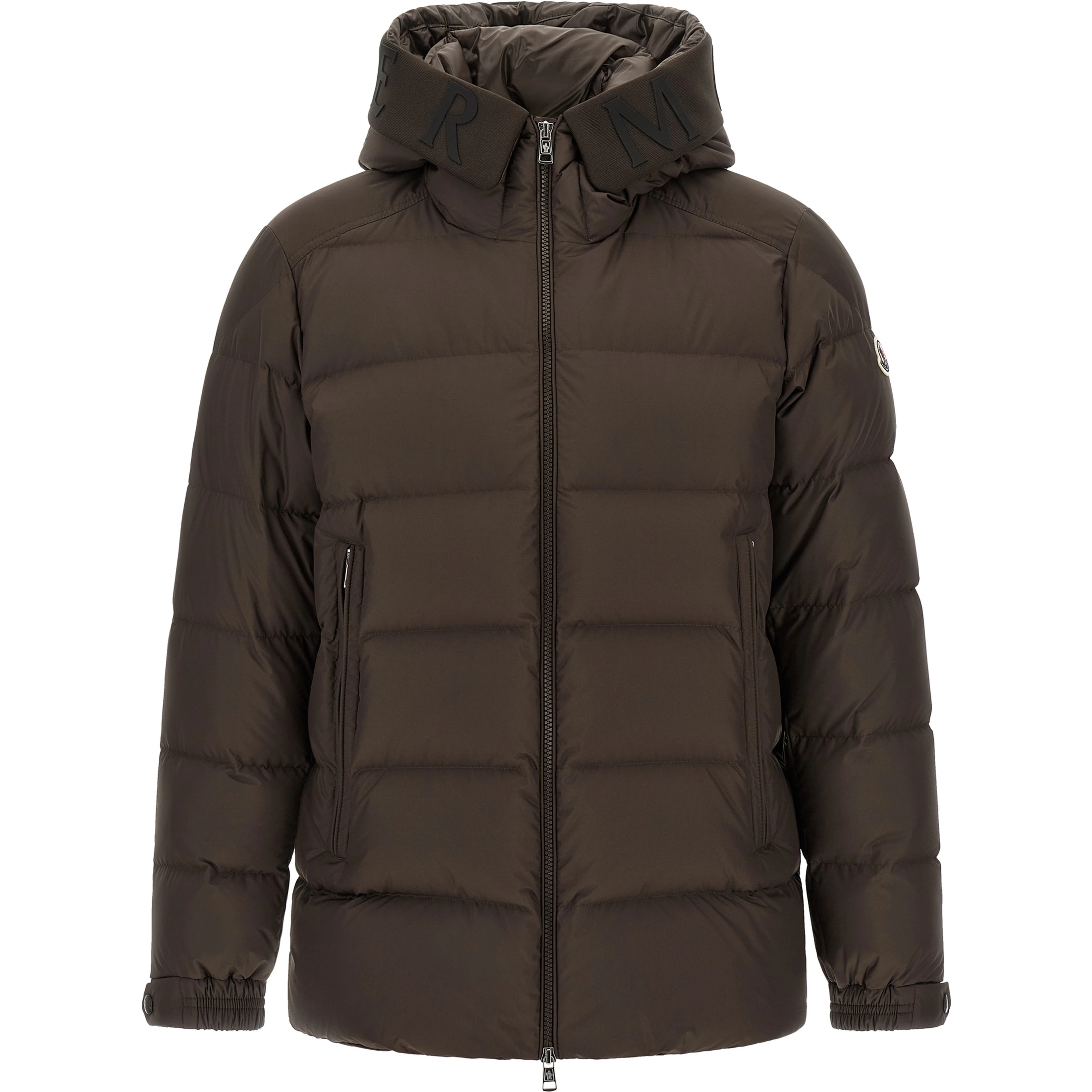 Brown Polyester Full-Length Jacket