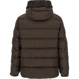 Brown Polyester Full-Length Jacket