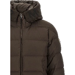 Brown Polyester Full-Length Jacket