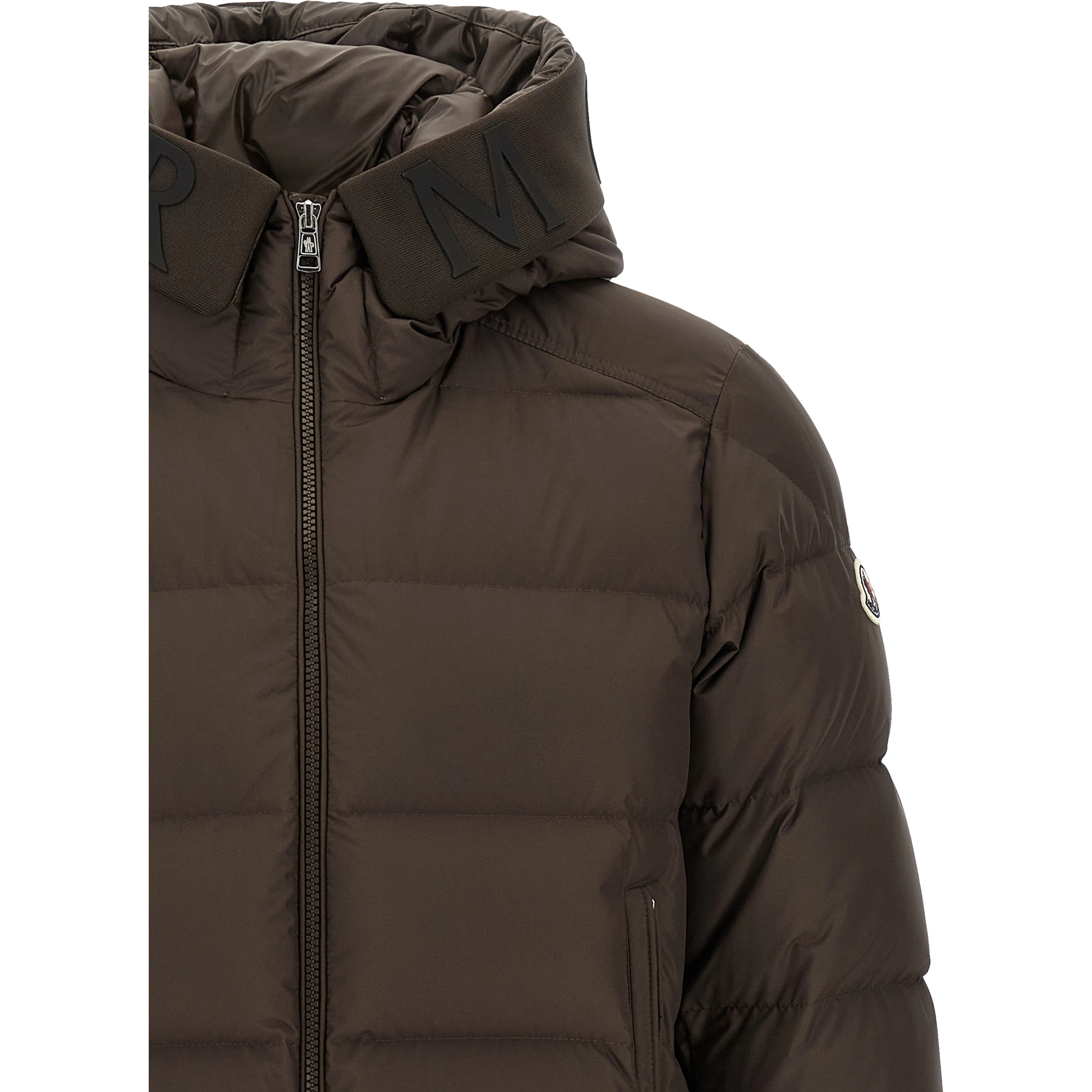 Brown Polyester Full-Length Jacket