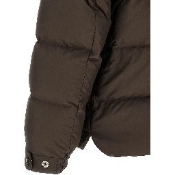 Brown Polyester Full-Length Jacket