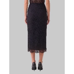 Black lace midi skirt