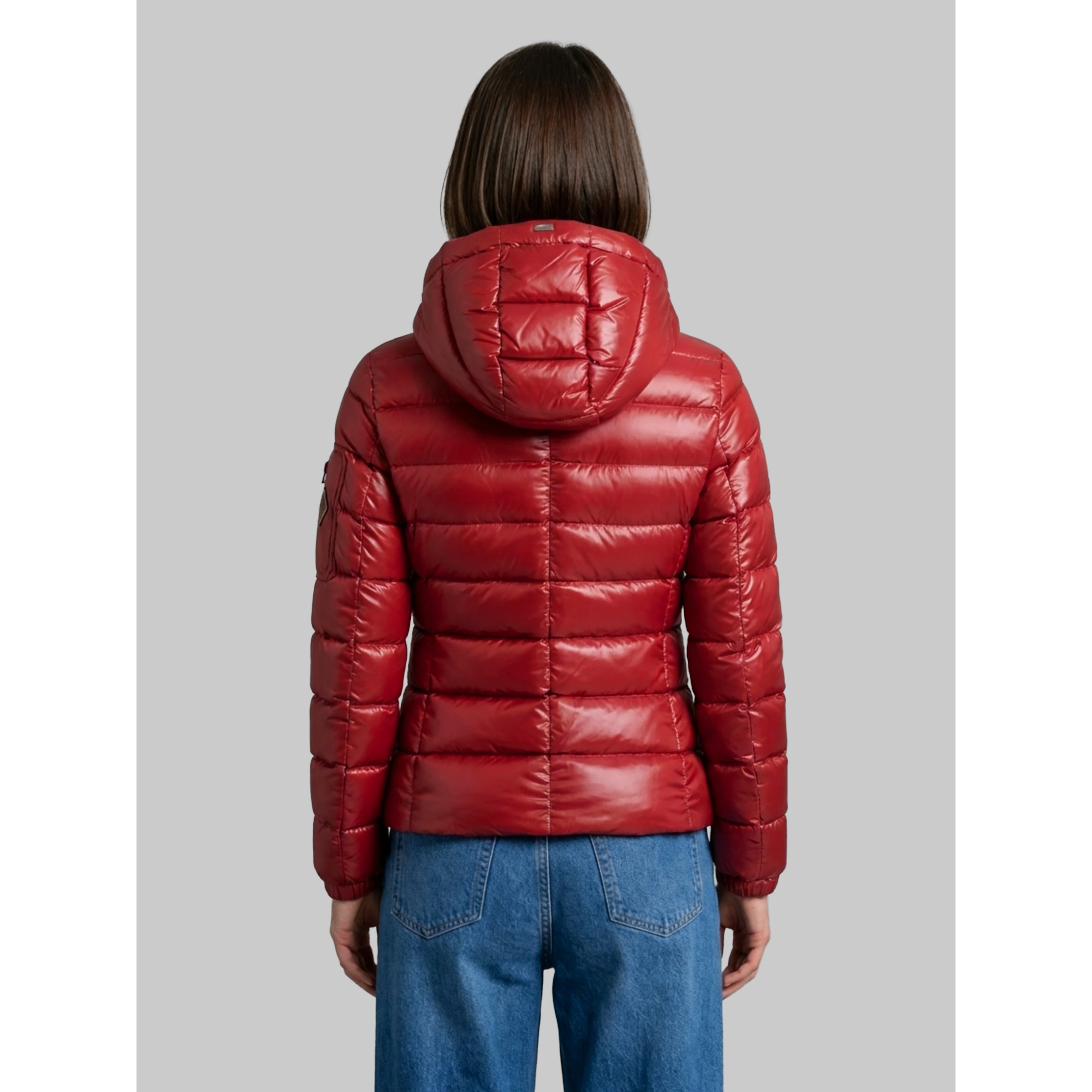 Burgundy short down jacket