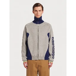 Zip-up knit cardigan