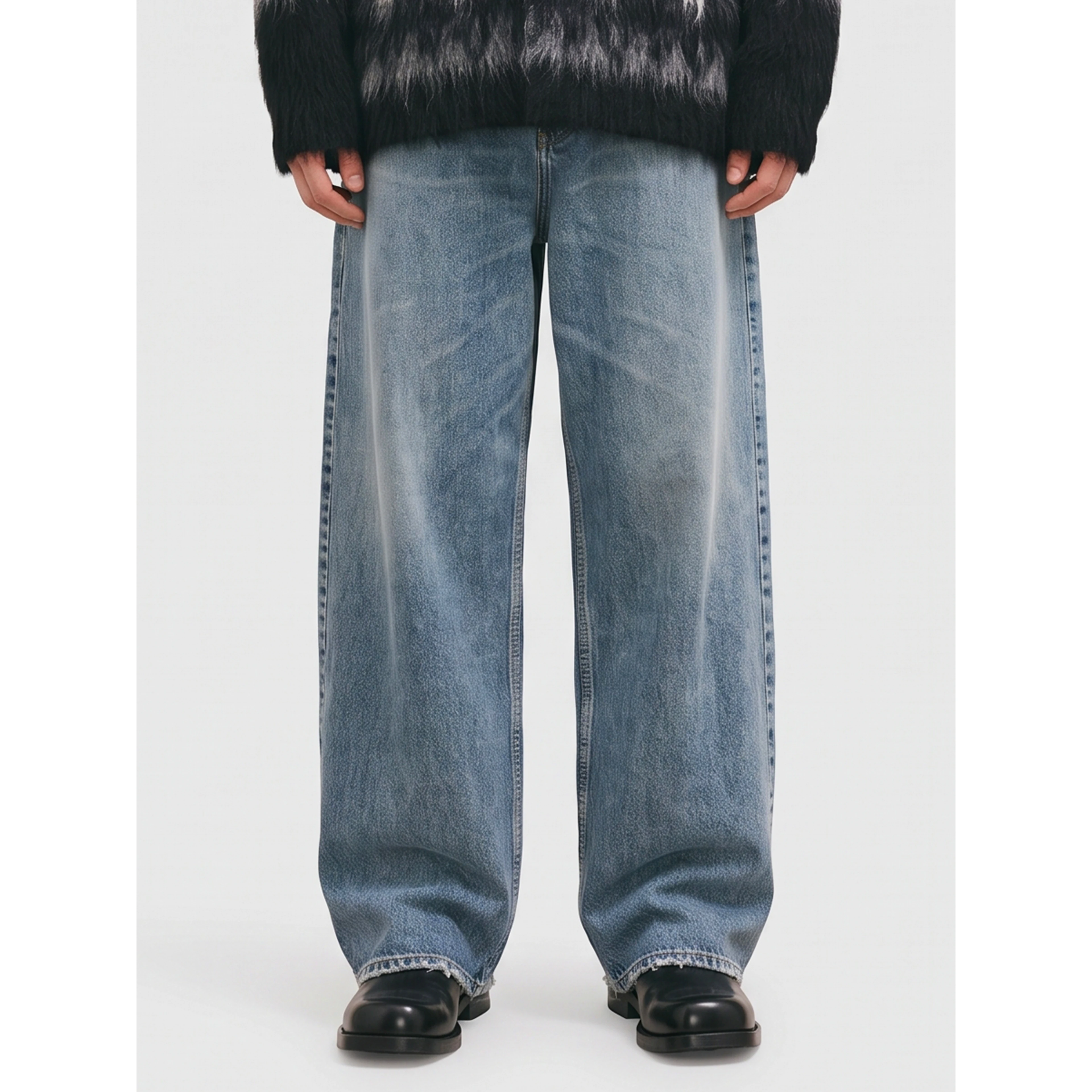 Dark blue baggy jeans