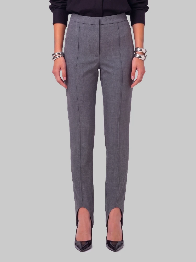 Svea grey melange stirrup pants