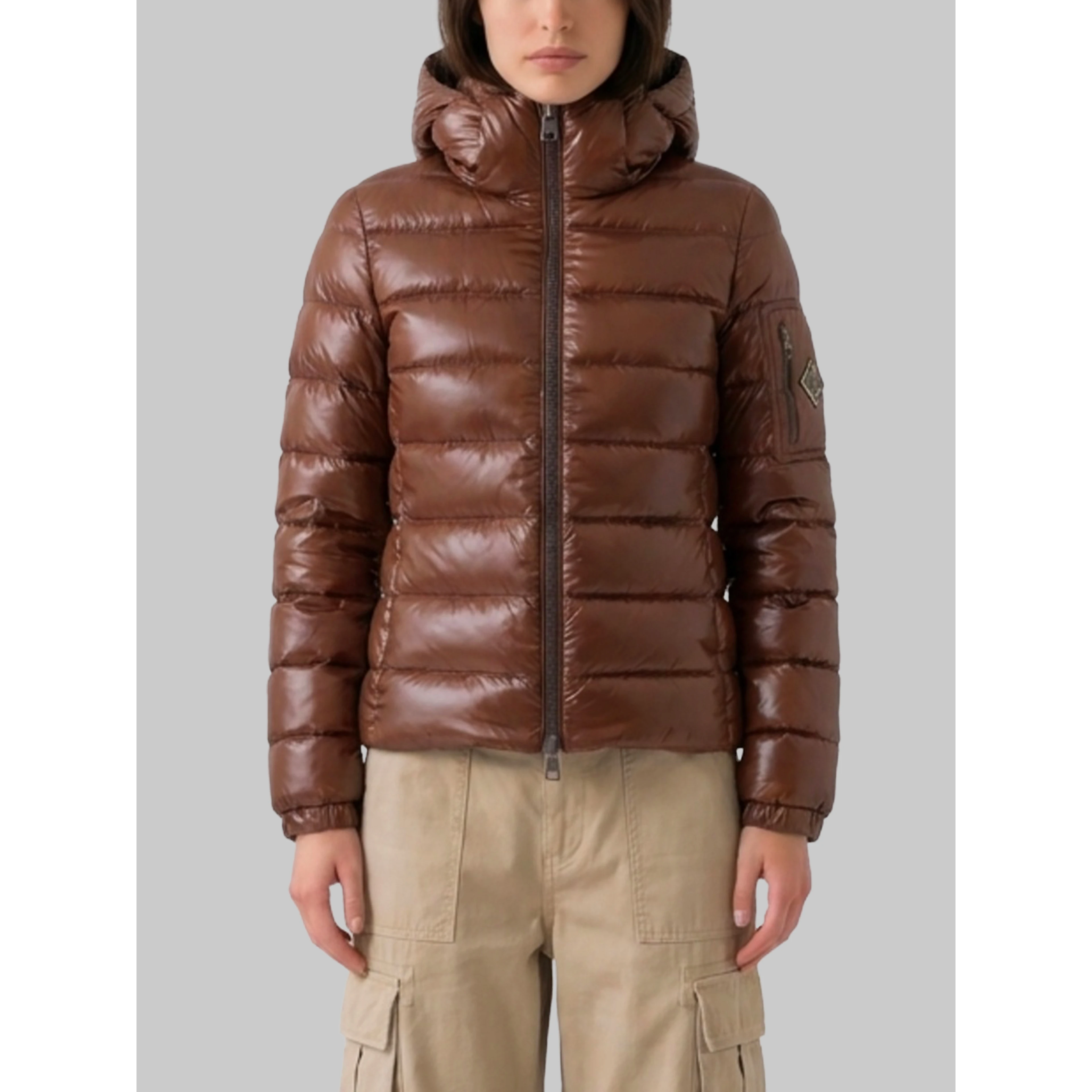 Brown short down jacket