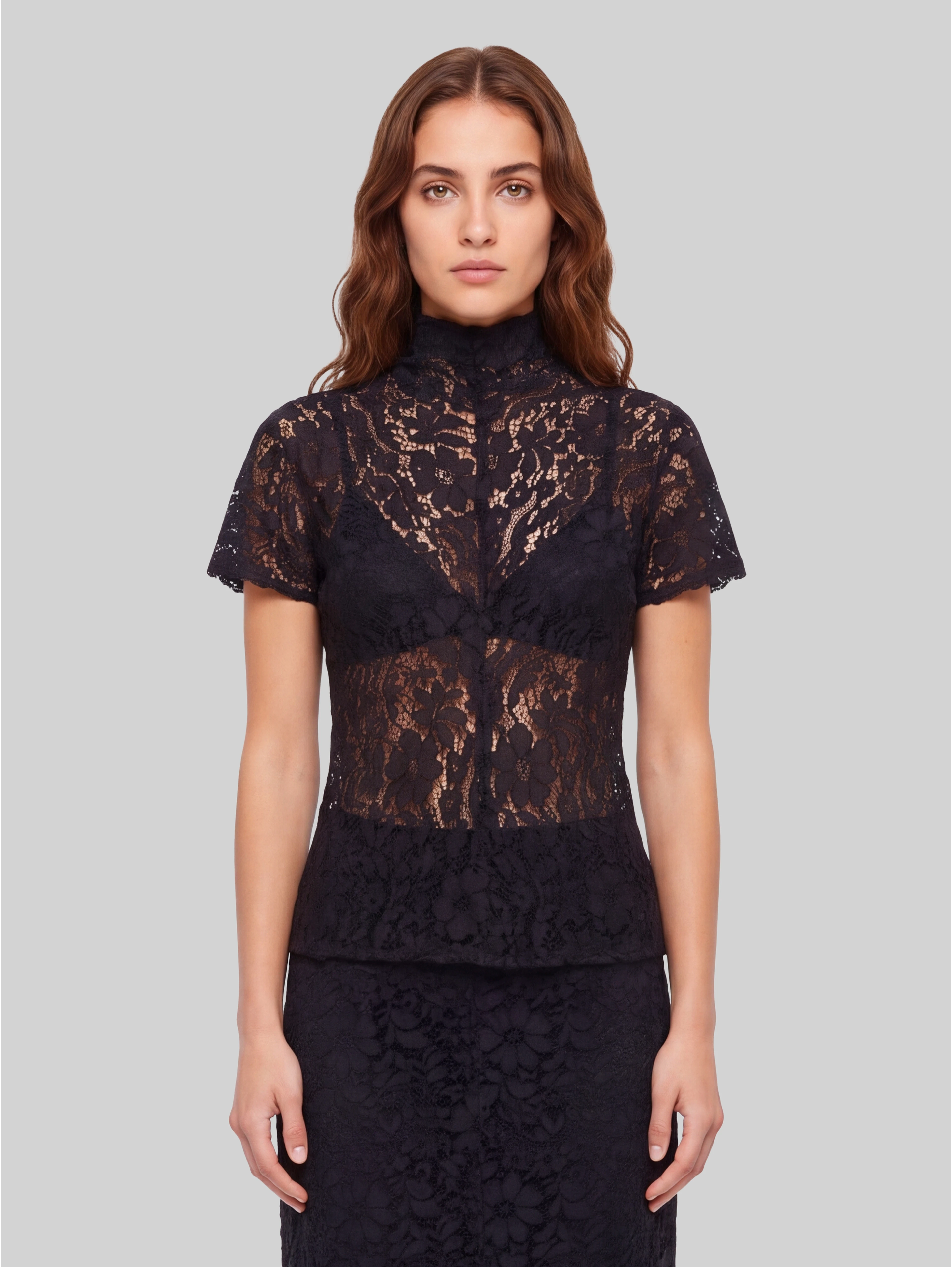 Lace top in black