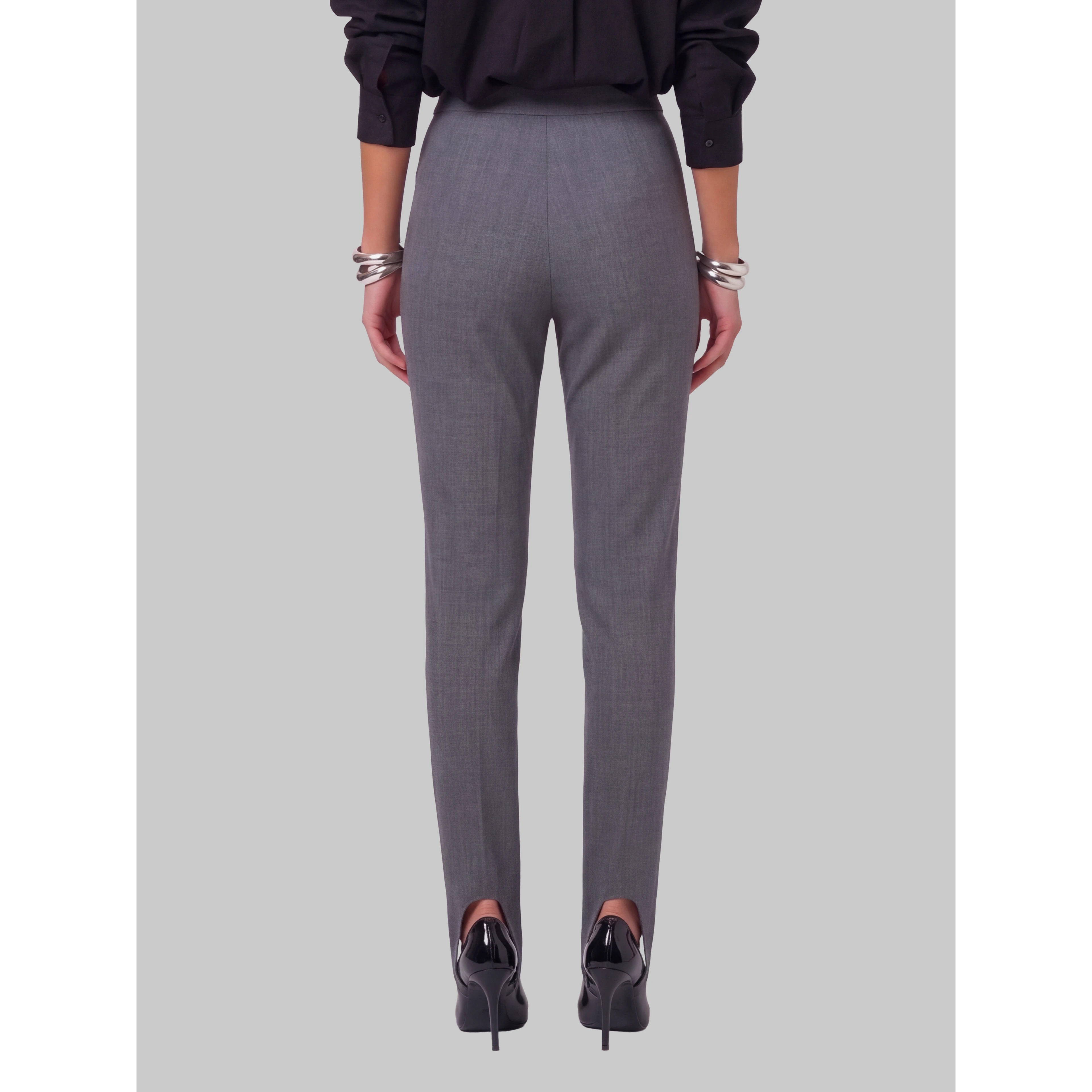 Svea grey melange stirrup pants