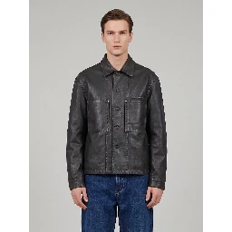 Coated denim work shirt