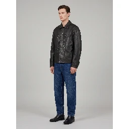 Coated denim work shirt