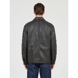 Coated denim work shirt