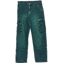 'Diag Stitch' denim cargo pants