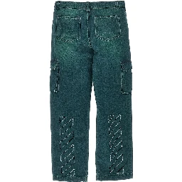 'Diag Stitch' denim cargo pants