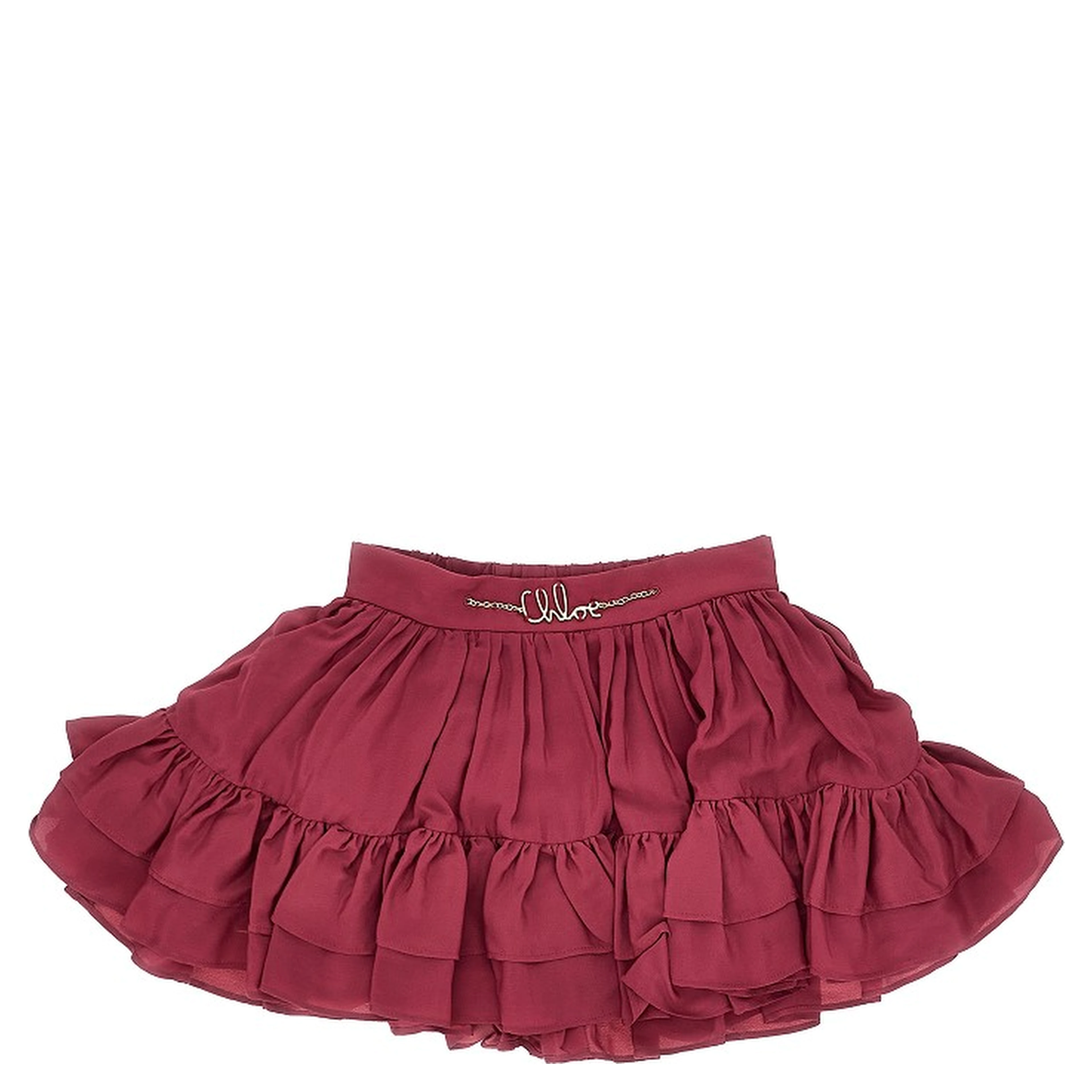 Flounced mini skirt with Chloé chain