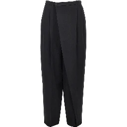 Wrap-over satin pants