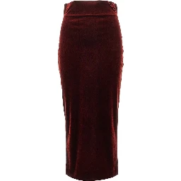 Velvet midi skirt