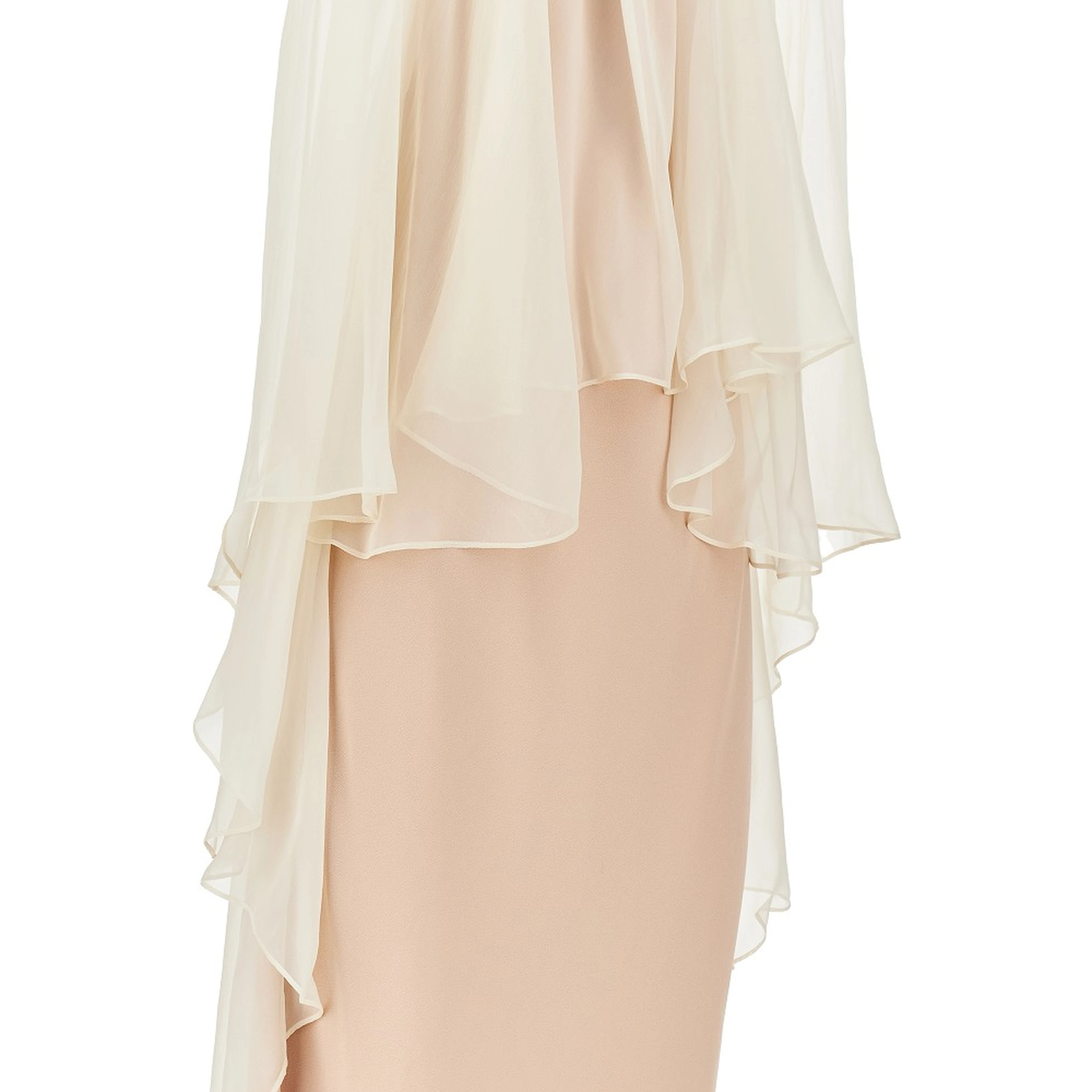 Enver Satin long dress with chiffon cape