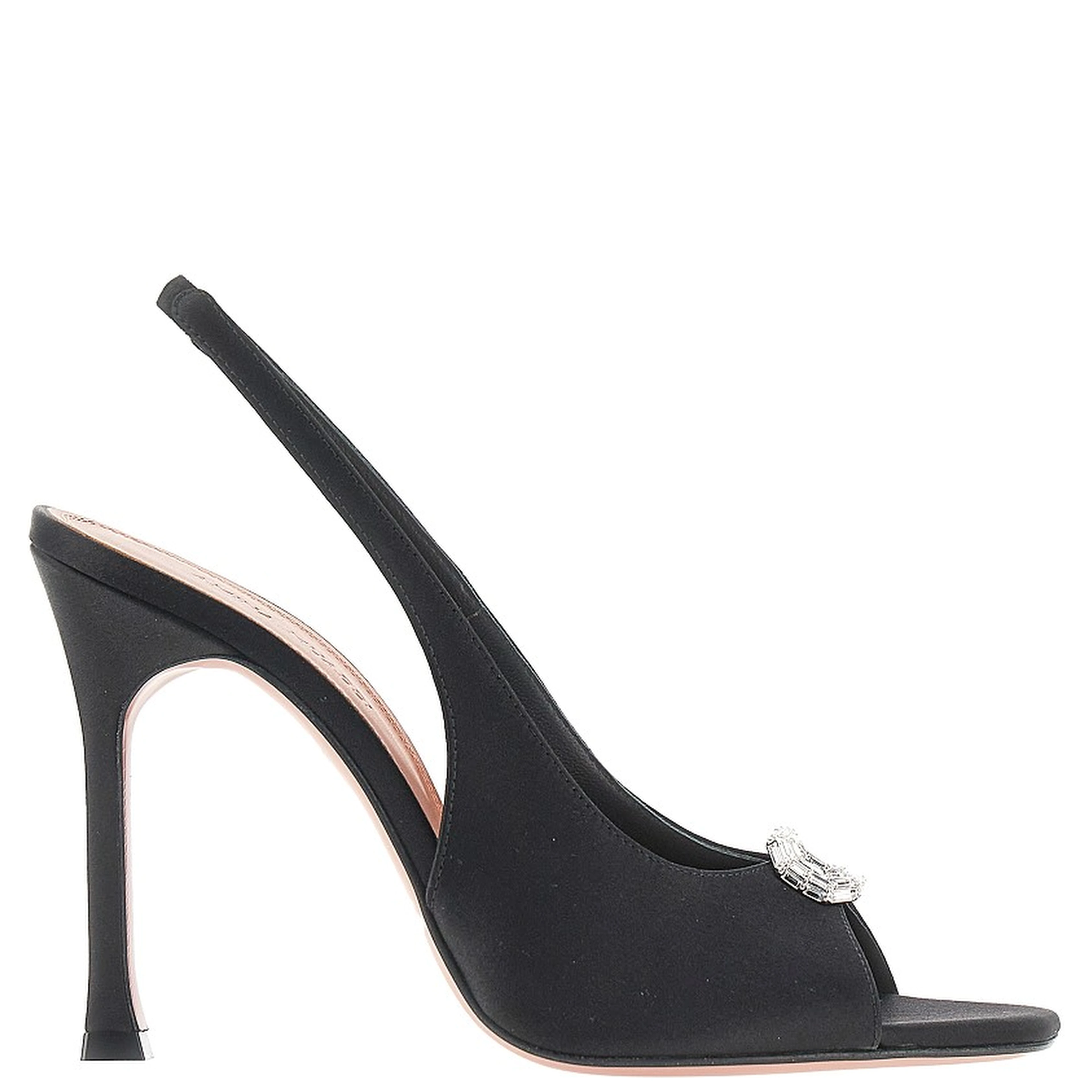 'Mini Camelia' satin slingback pumps