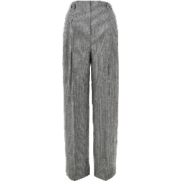 Pinstriped wide pants with darts