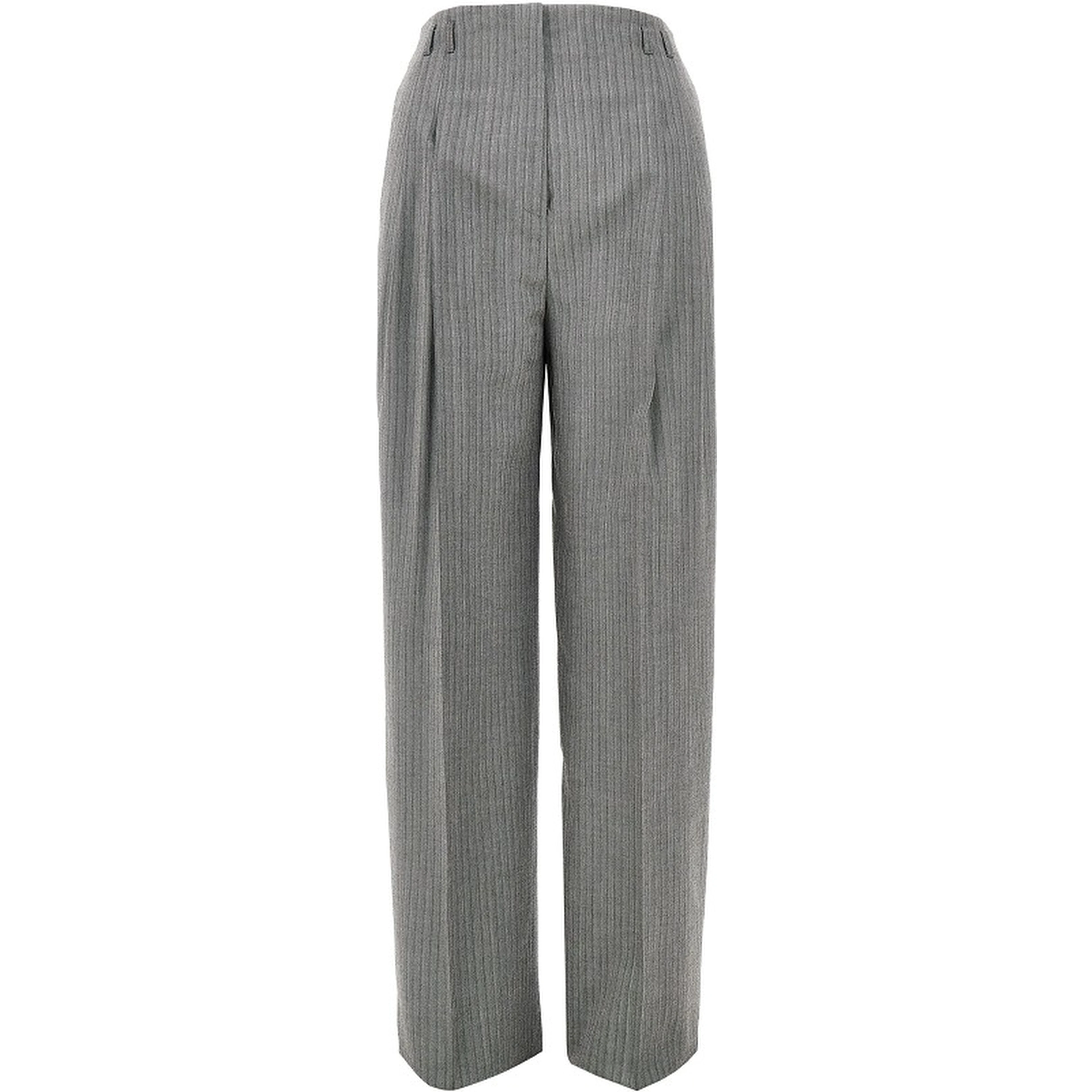 Pinstriped wide pants with darts