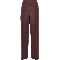 Wool-blend tailored cigarette pants