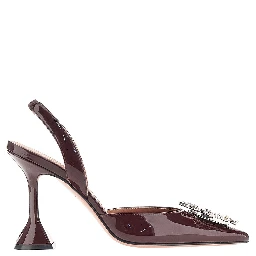 'Begum Sling' patent leather slingback pumps