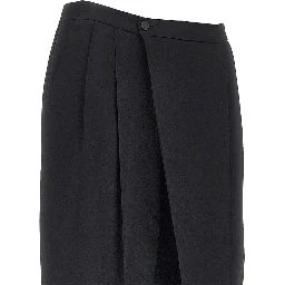 Wrap-over satin pants