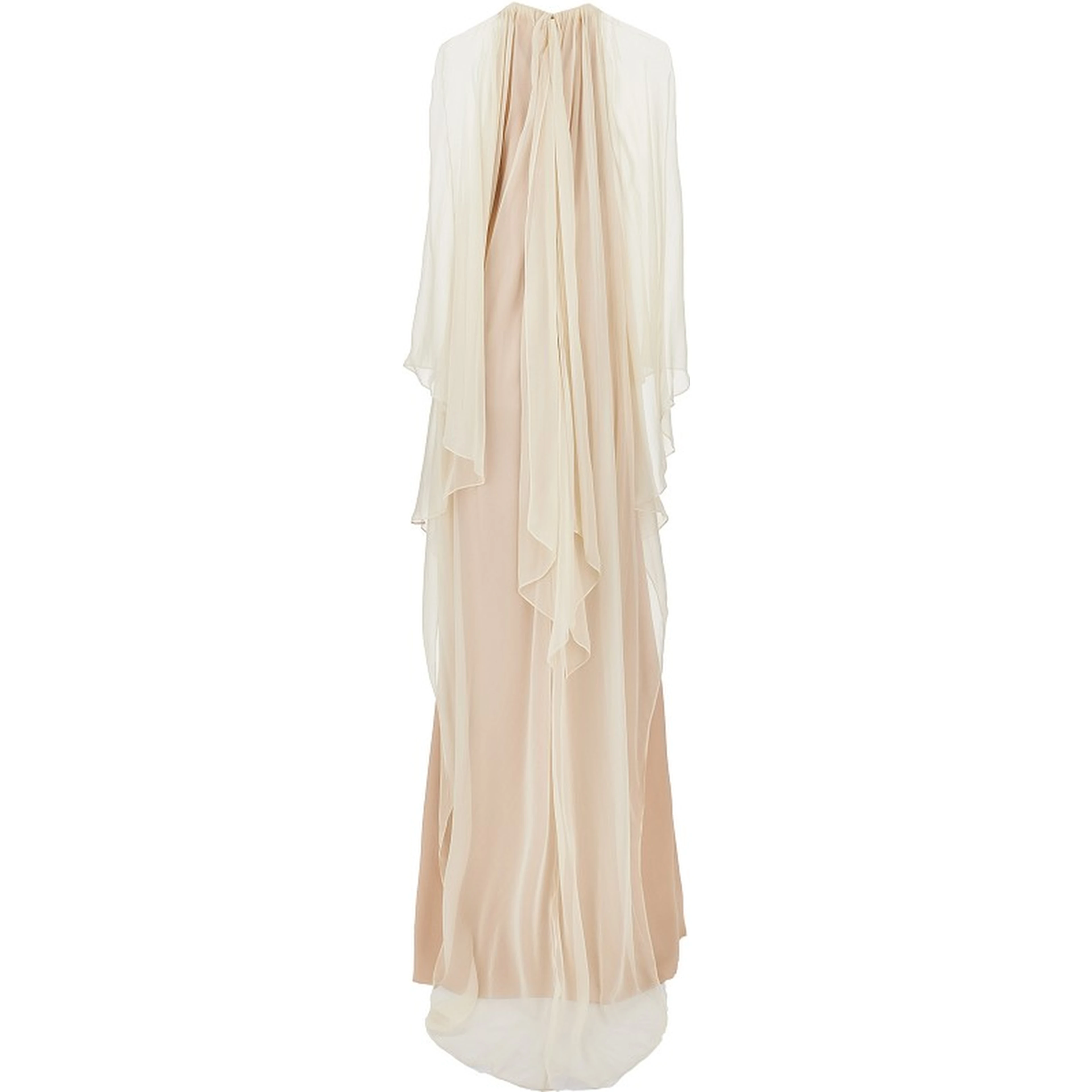 Enver Satin long dress with chiffon cape