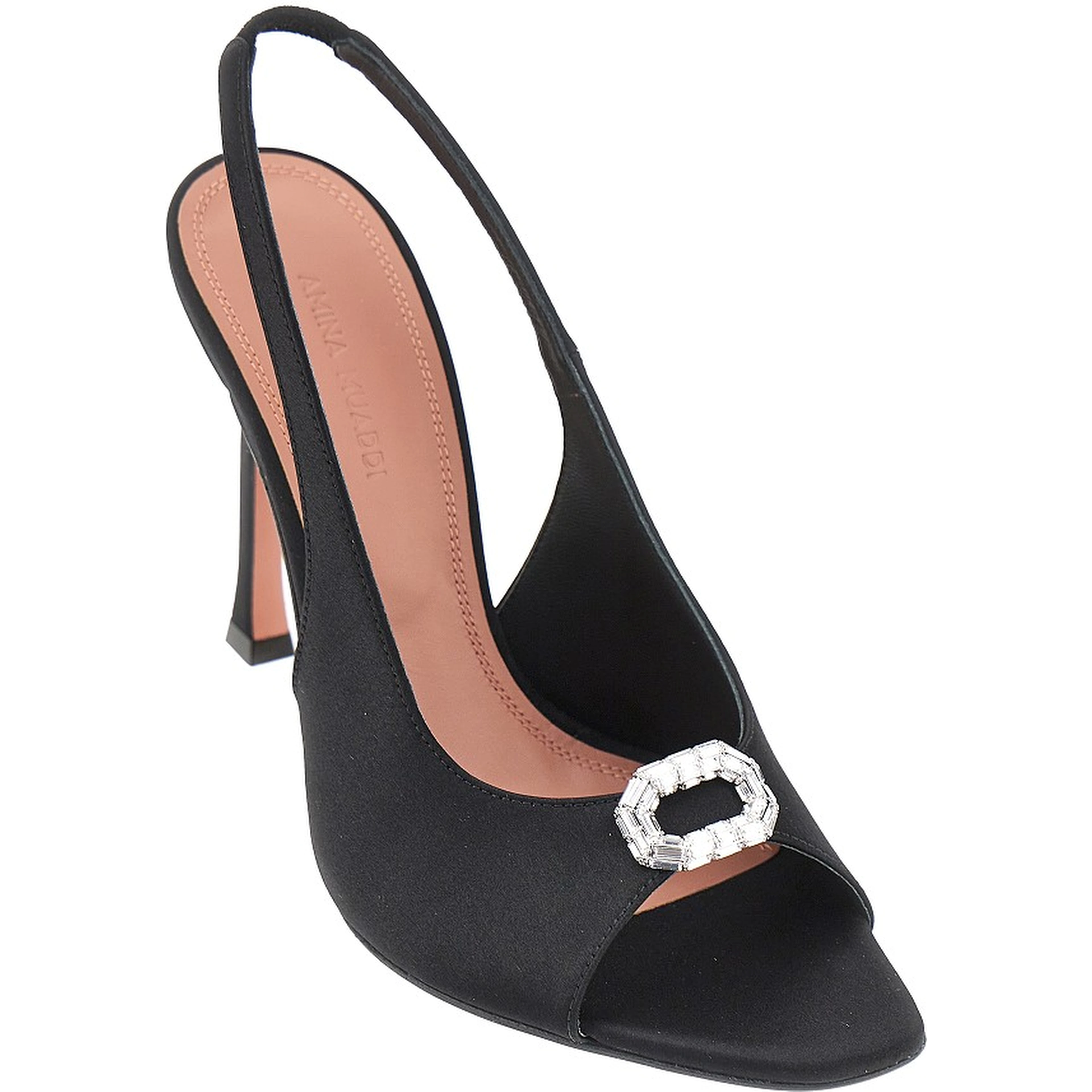 'Mini Camelia' satin slingback pumps