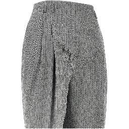 Pinstriped wide pants with darts