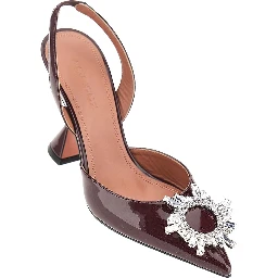 'Begum Sling' patent leather slingback pumps
