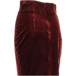Velvet midi skirt