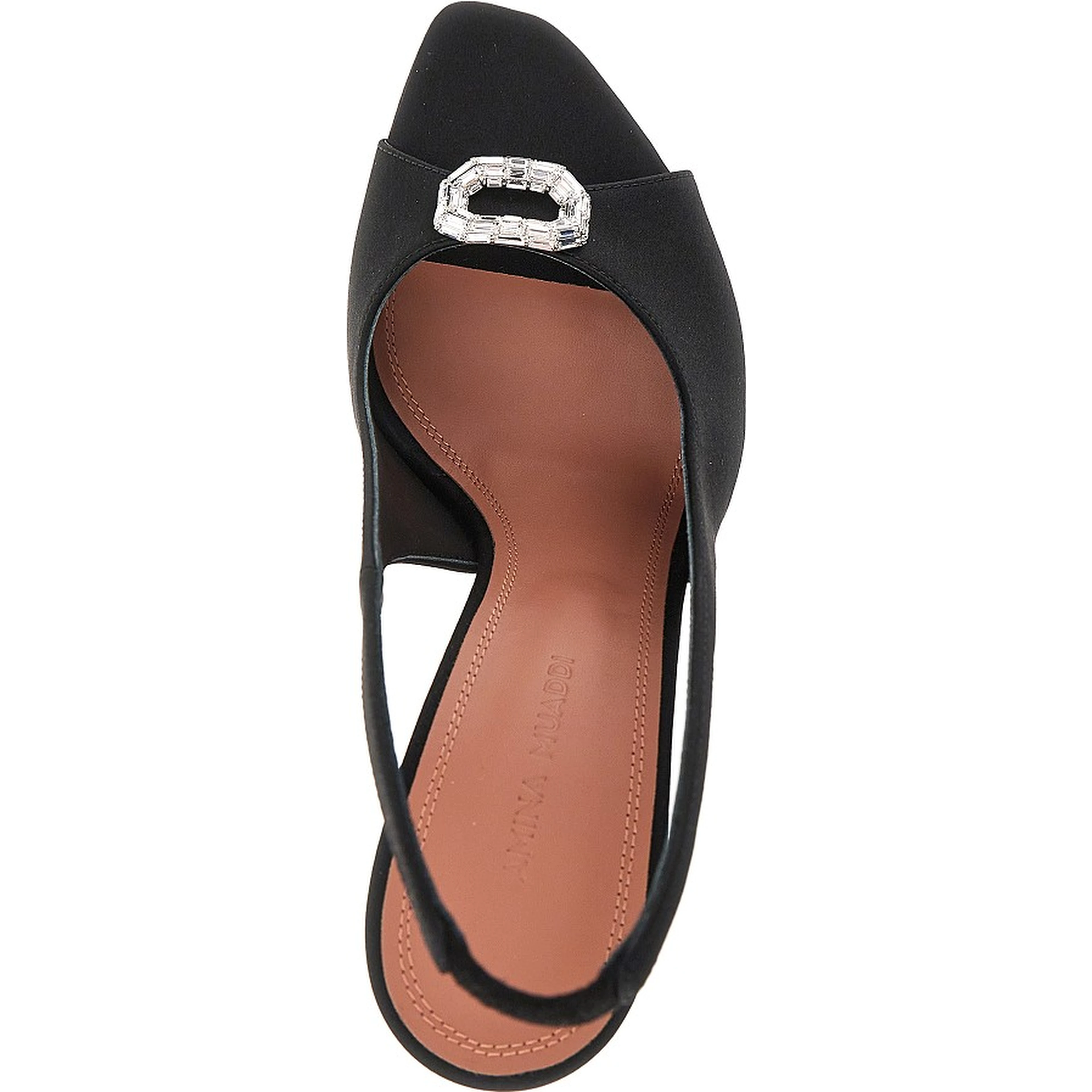 'Mini Camelia' satin slingback pumps