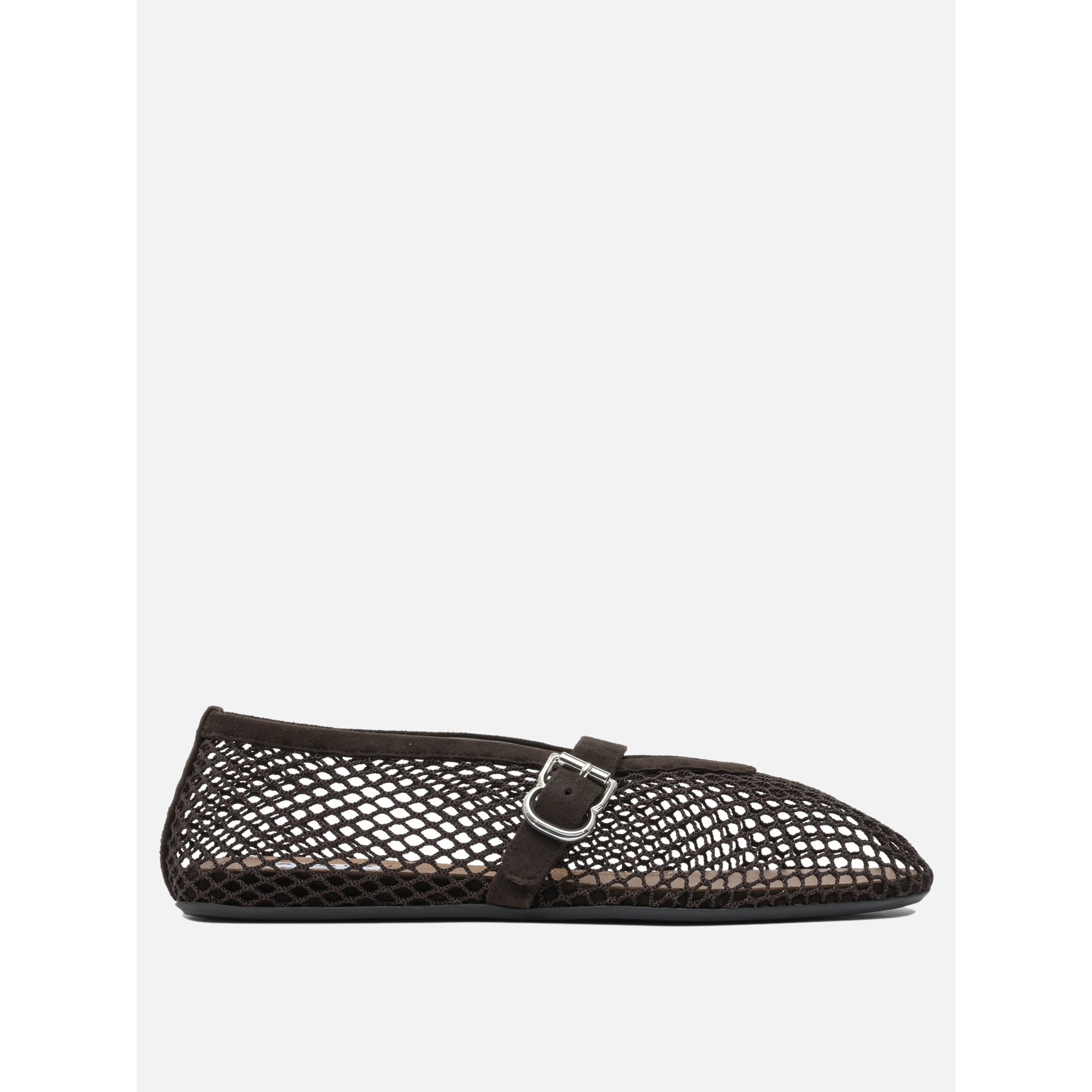 Mary Jane mesh and suede ballet flats