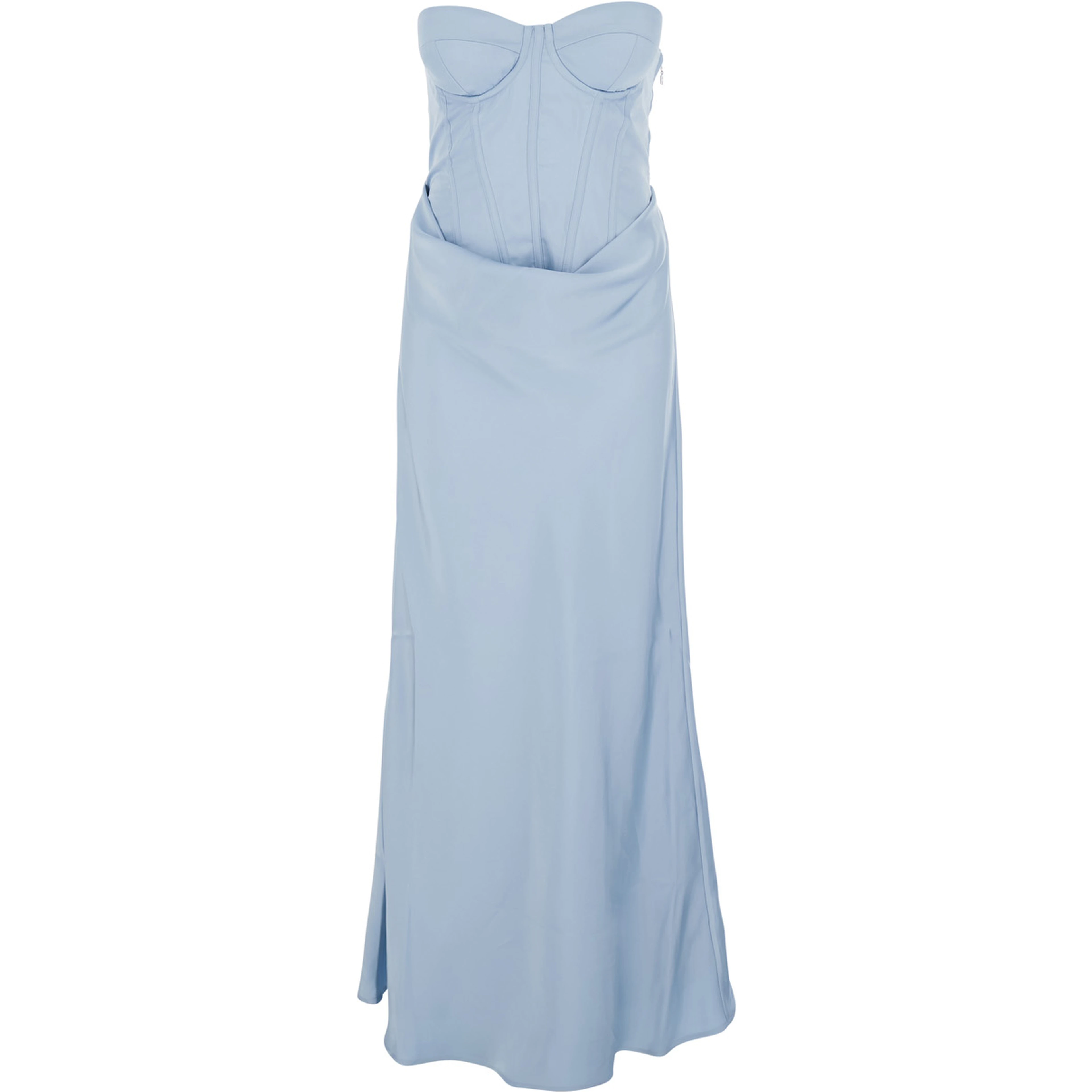 Dress Satin Corset Maxi Dress Blue in Polyester for Women