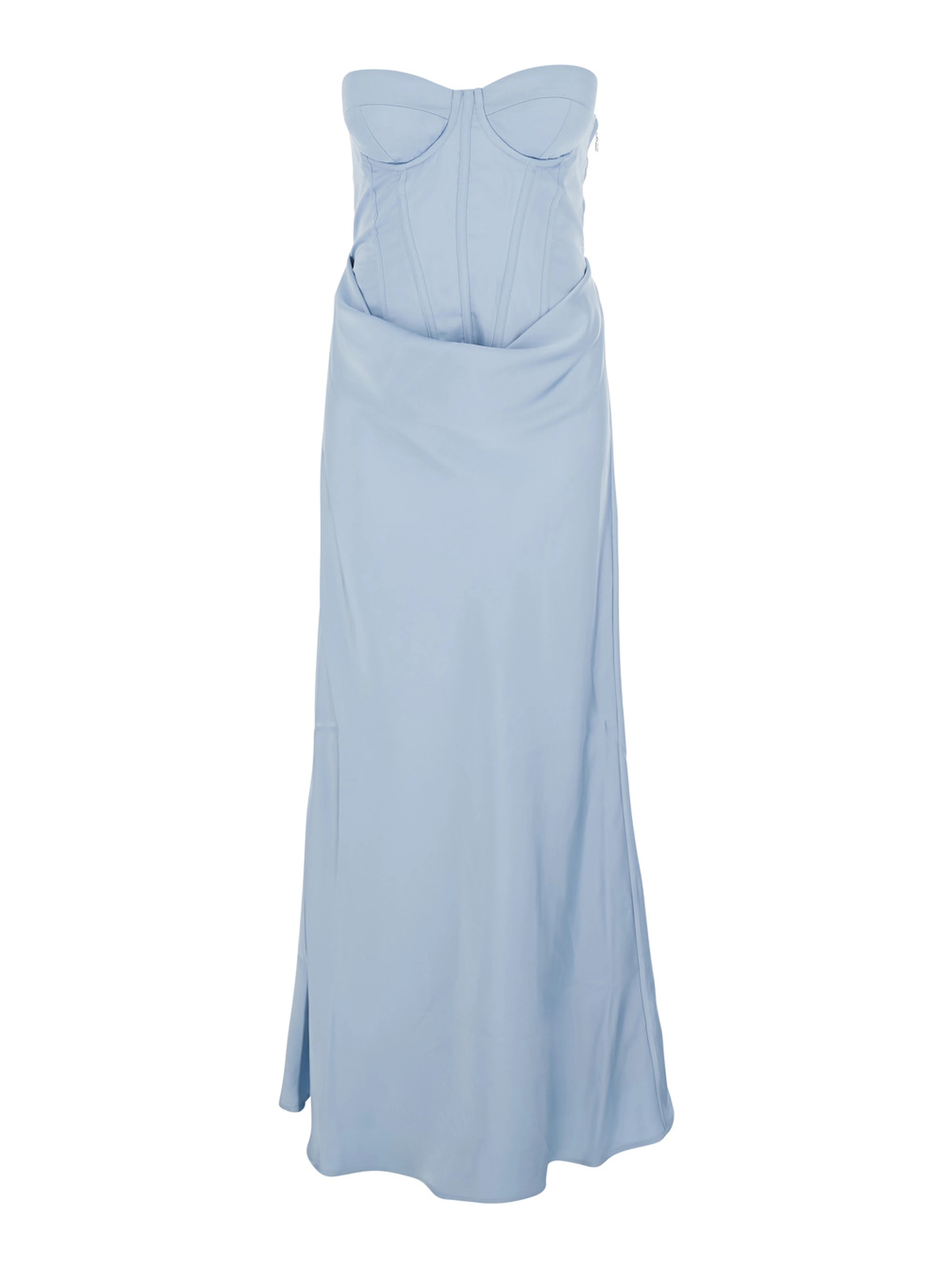 Dress Satin Corset Maxi Dress Blue in Polyester for Women