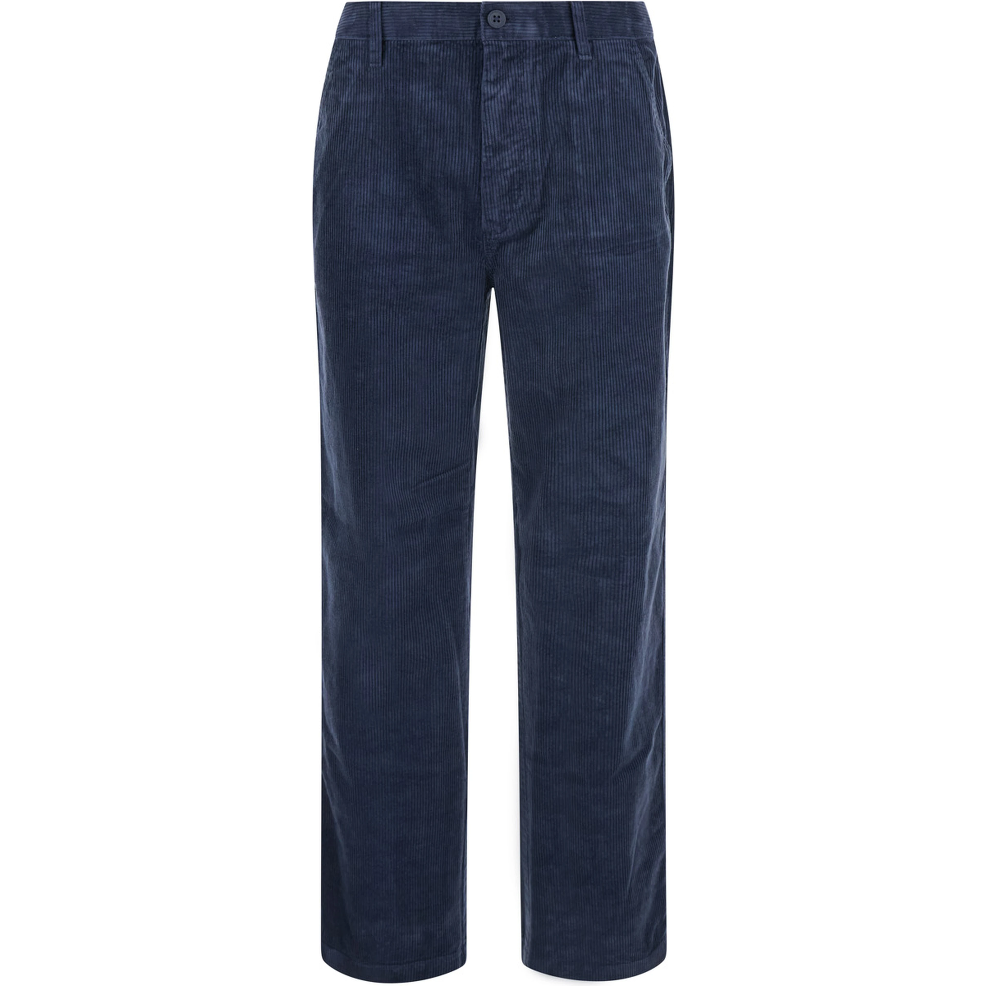 Velvet Pants with Pockets and Straight Hems in Blue for Men