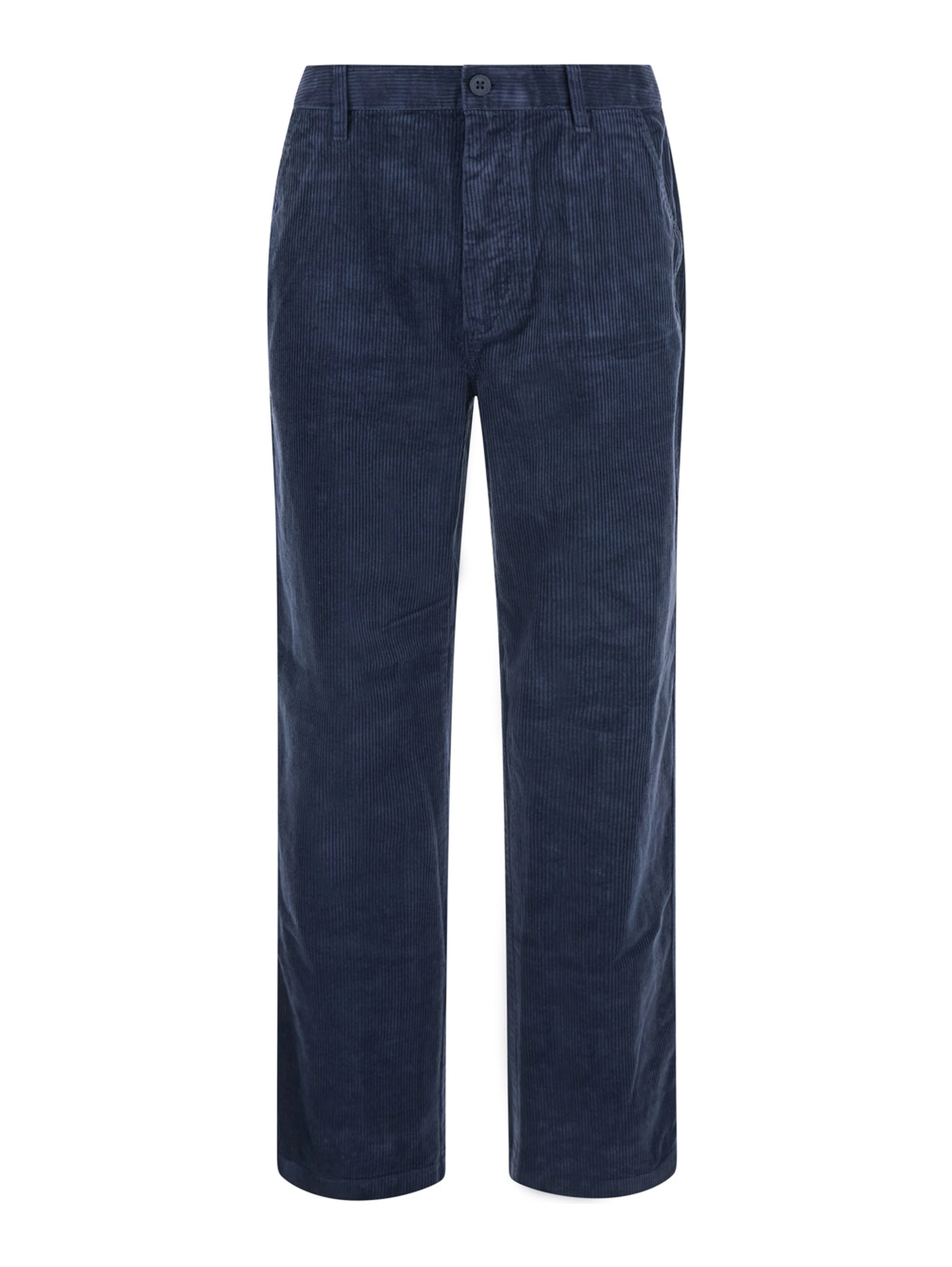 Velvet Pants with Pockets and Straight Hems in Blue for Men