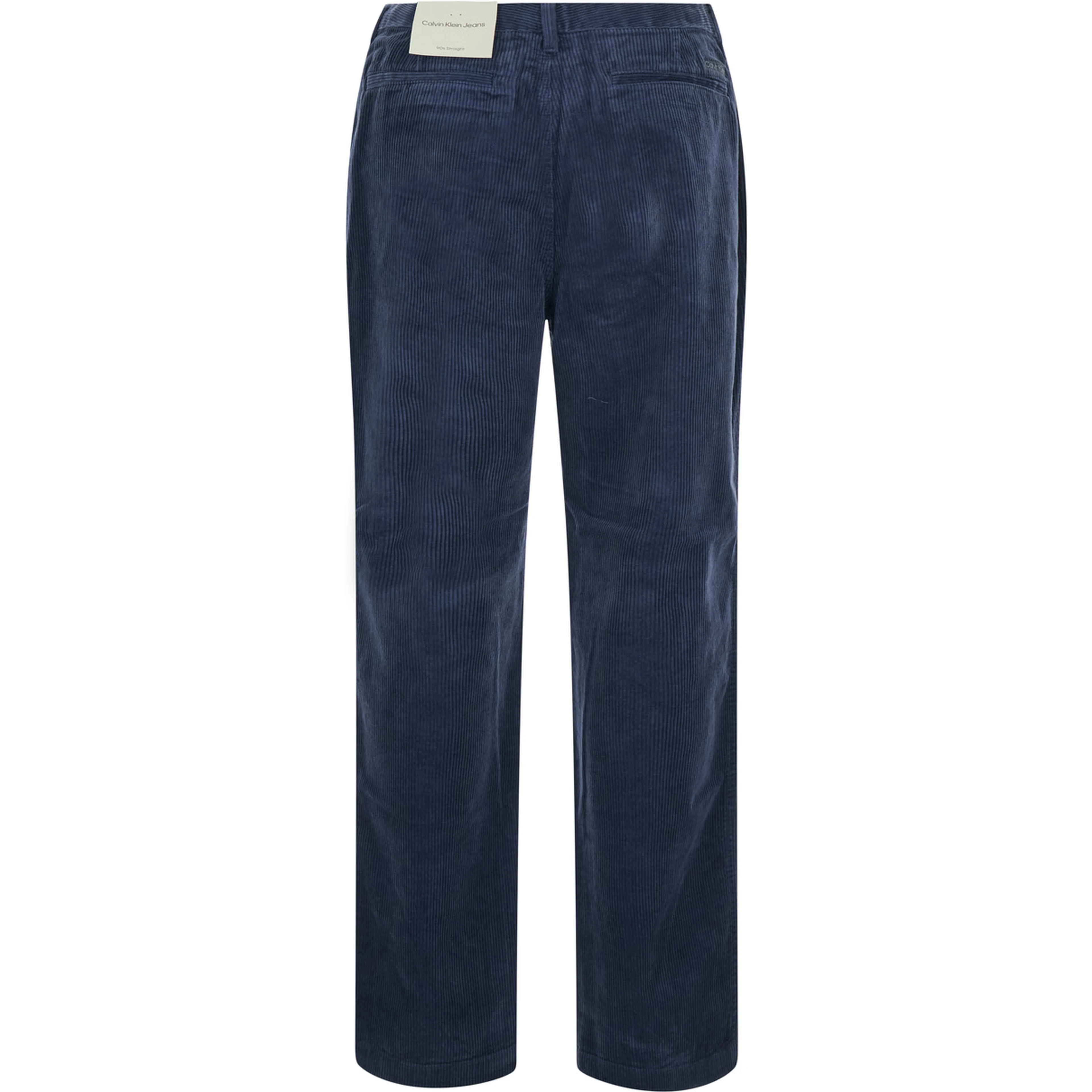 Velvet Pants with Pockets and Straight Hems in Blue for Men