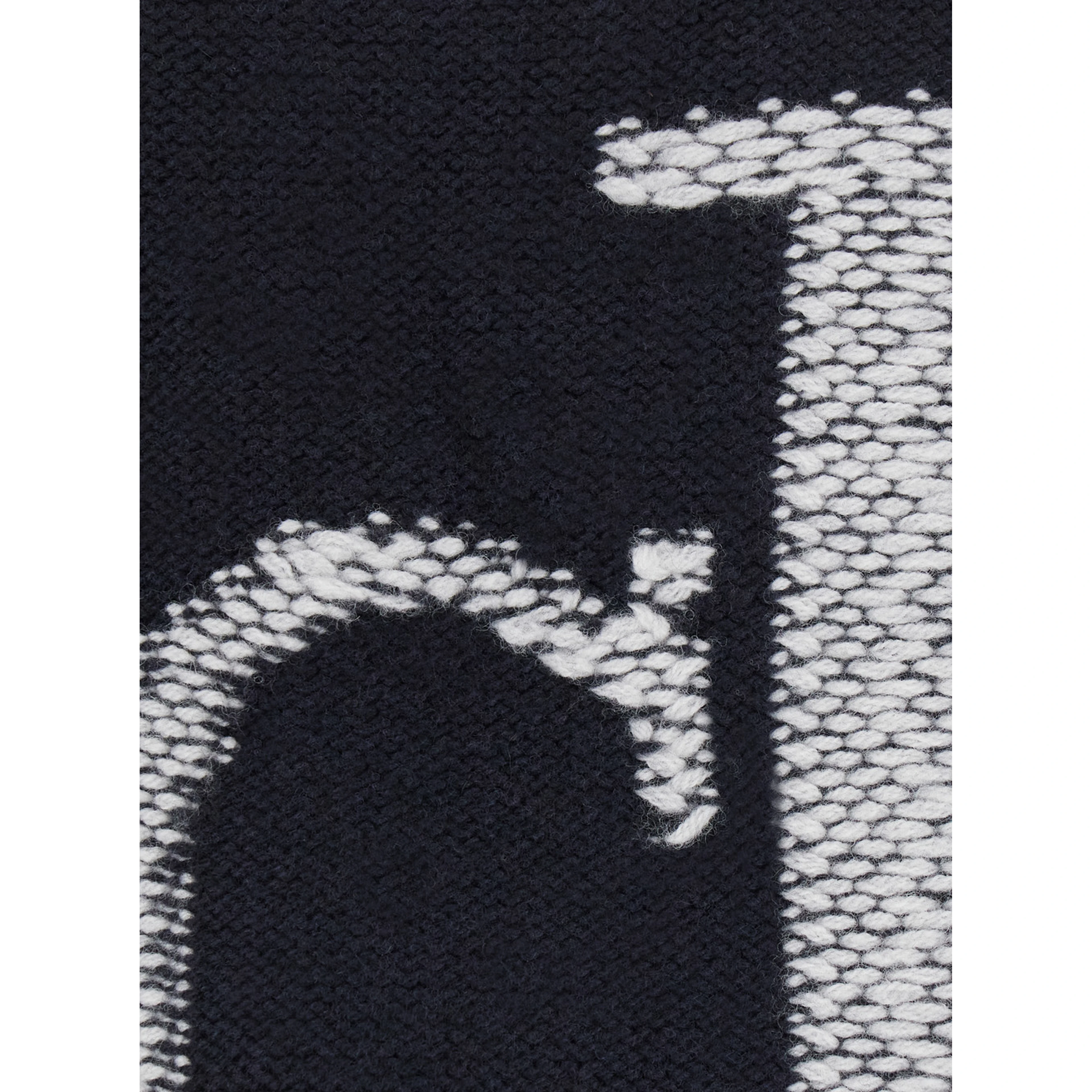 Oversized logo wool sweater with round neck and long sleeves, Black, Man