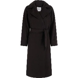 Coat MANUELA with elegant details in Tech Fabric in Brown for Women