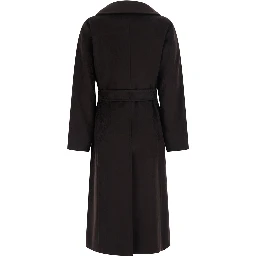 Coat MANUELA with elegant details in Tech Fabric in Brown for Women