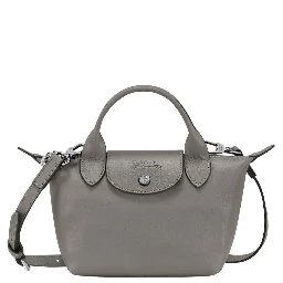Crossbody bag Le Pliage Xtra with Engraved Logo on Front in Grey Leather for Women